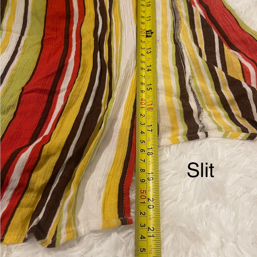 Long striped boho bohemian hippie maxi skirt with slit Venus size Small - Picture 7 of 7